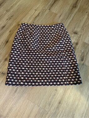 Brooks Brothers Navy and Pink Tweed Mini Skirt